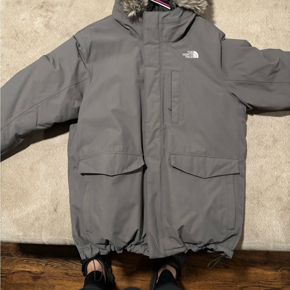 The North Face Gray Parka with Faux Fur Hood - Picture 6 of 6